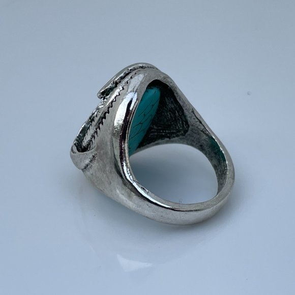 Ring Silver Tone Fashion Turquoise Fashion Stone - Picture 7 of 9